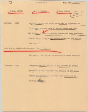 Primary view of object titled '[News Script: Nerve ga s]'.