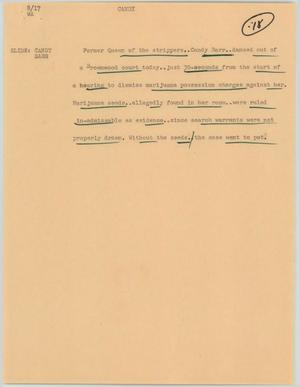 Primary view of object titled '[News Script: Candy]'.