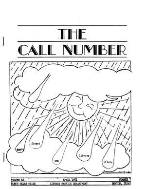 The Call Number, Volume 12, Number 7, April 1951