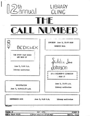 The Call Number, Volume 12, Number 8, May 1951