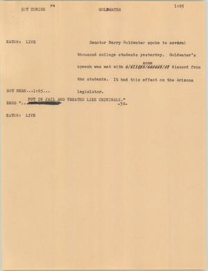 Primary view of object titled '[News Script: Goldwater]'.