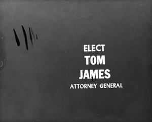 ["Elect Tom James" slide]