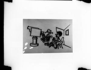 [Slide of a line drawing of a man, woman, and camera]