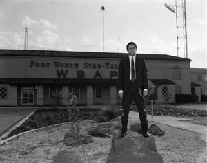 [Sayed Yacoub in front of the WBAP building]