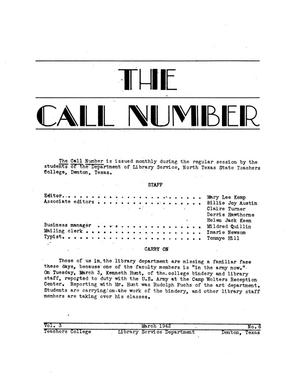 The Call Number, Volume 3, Number 6, March 1942