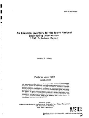 Air Emission Inventory for the Idaho National Engineering Laboratory: 1992 emissions report