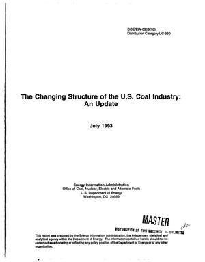 The changing structure of the US coal industry: An update, July 1993