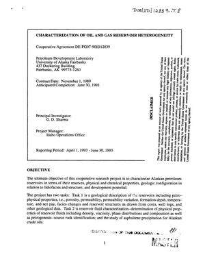 Characterization of Oil and Gas Reservoir Heterogeneity. [Quarterly Technical Progress Report], April 1, 1993--June 30, 1993