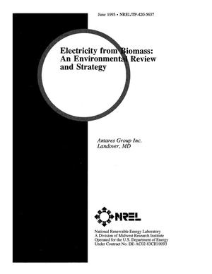 Electricity from biomass: An environmental review and strategy