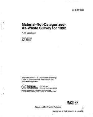 Material-not-categorized-as-waste survey for 1992