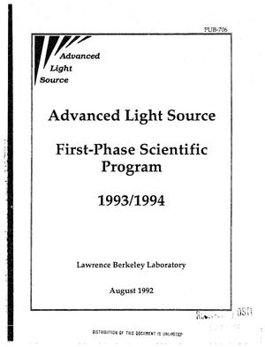 Advanced Light Source First-Phase Scientific Program, 1993/1994