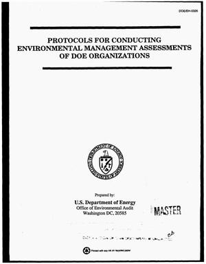 Protocols for conducting Environmental Management Assessments of DOE organizations