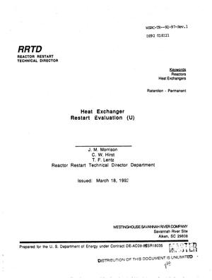 Heat exchanger restart evaluation. Revision 1