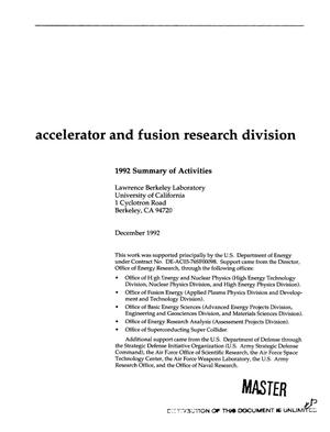 Accelerator and fusion research division. 1992 Summary of activities