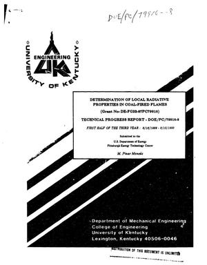 Determination of local radiative properties in coal-fired flames. Technical progress report, September 16, 1989--March 15, 1990