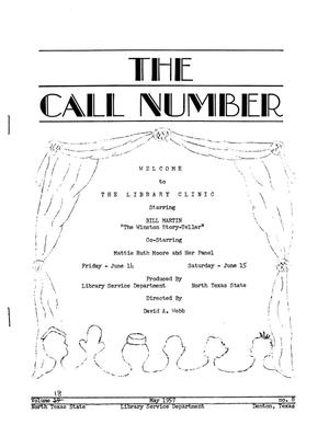 The Call Number, Volume 18, Number 8, May 1957