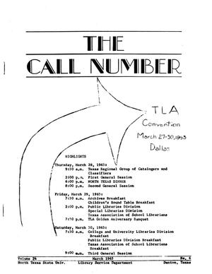 The Call Number, Volume 24, Number 6, March 1963