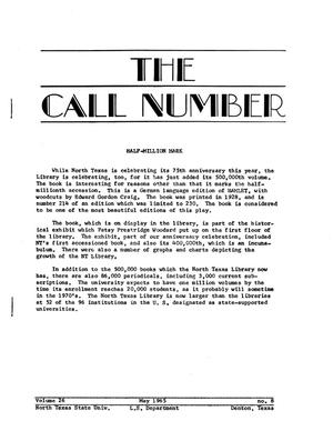 The Call Number, Volume 26, Number 8, May 1965