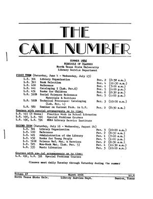 The Call Number, Volume 27, Number 6, February 1966