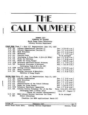 The Call Number, Volume 28, Number 5, February 1967