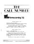 Journal/Magazine/Newsletter: The Call Number, Volume 34, Number 1, Fall 1972
