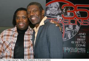 [Vondie Curtis Hall and Curtis King posing together]