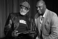 Thumbnail image of item number 1 in: '[Photograph of a man posing with Melvin Van Peebles]'.