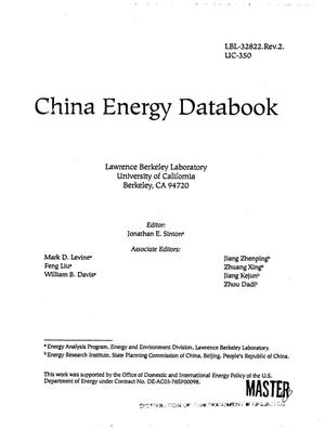 China energy databook. Revision 2, 1992 edition