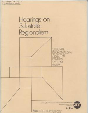 Hearings on substate regionalism
