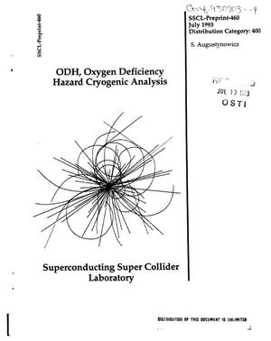 ODH, oxygen deficiency hazard cryogenic analysis