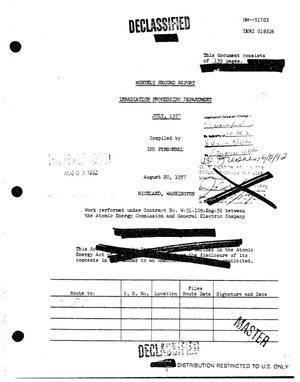 Irradiation Processing Department monthly record report, July 1957
