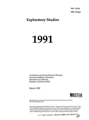 Exploratory studies, 1991