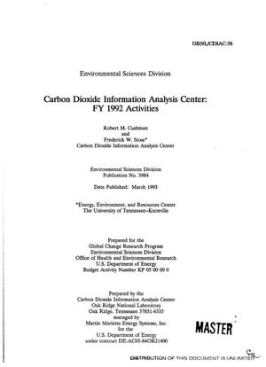 Carbon Dioxide Information Analysis Center: FY 1992 activities