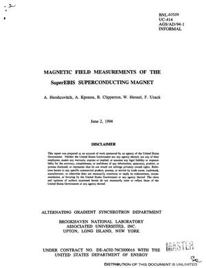 Magnetic field measurements of the superEBIS superconducting magnet. Informal report