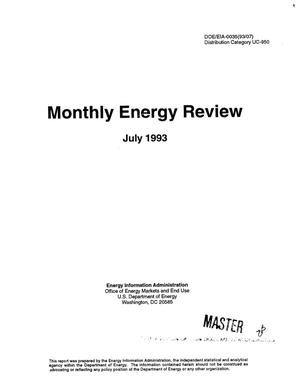 Monthly energy review, July 1993