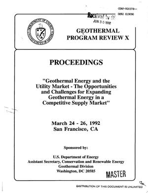 Geothermal Program Review X: proceedings. Geothermal Energy and the Utility Market -- the Opportunities and Challenges for Expanding Geothermal Energy in a Competitive Supply Market