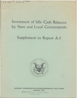 Investment of idle cash balances by state and local governments