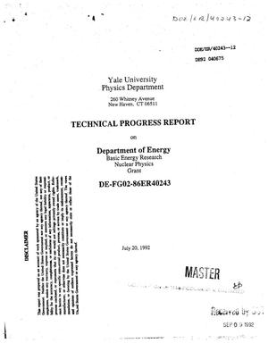 [Medium energy elementary particle physics]. Technical progress report