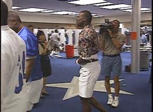 [News Clip: Dallas Cowboys locker room]