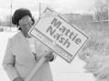 Primary view of [Photograph of Mattie Nash and her City Council sign, 3]
