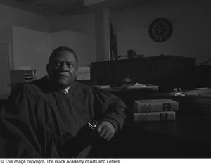 [Judge L. Clifford Davis photographed in his courtroom #2]