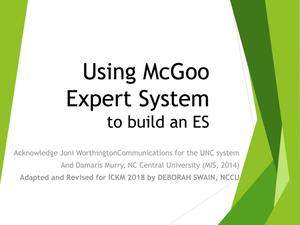 Using McGooExpert System to build an ES