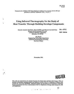 Using infrared thermography for the study of heat transfer through building envelope components