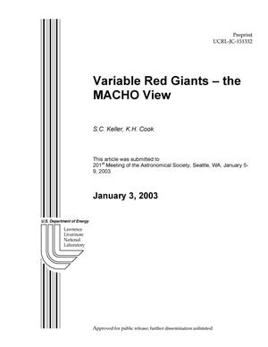 Variable Red Giants--The MACHO View