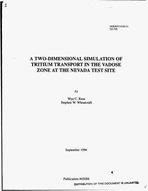 A two-dimensional simulation of tritium transport in the vadose zone at the Nevada Test site