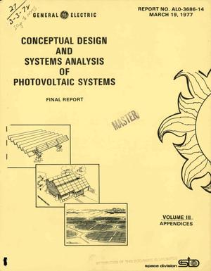Conceptual Design and Systems Analysis of Photovoltaic Systems Final Report