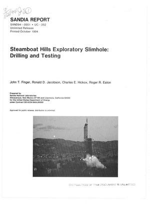 Steamboat Hills exploratory slimhole: Drilling and testing