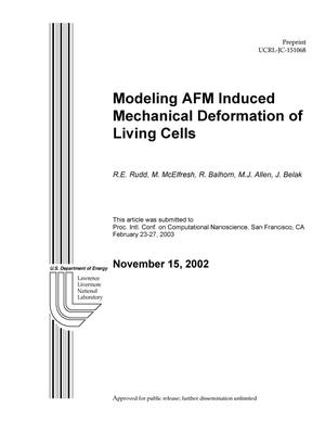 Modeling AFM Induced Mechanical Deformation of Living Cells