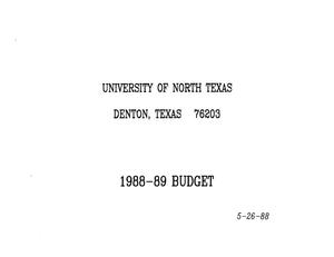 Primary view of object titled 'University of North Texas Budget: 1988-1989'.