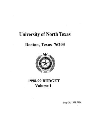 University of North Texas Budget: 1998-1999, Volume 1